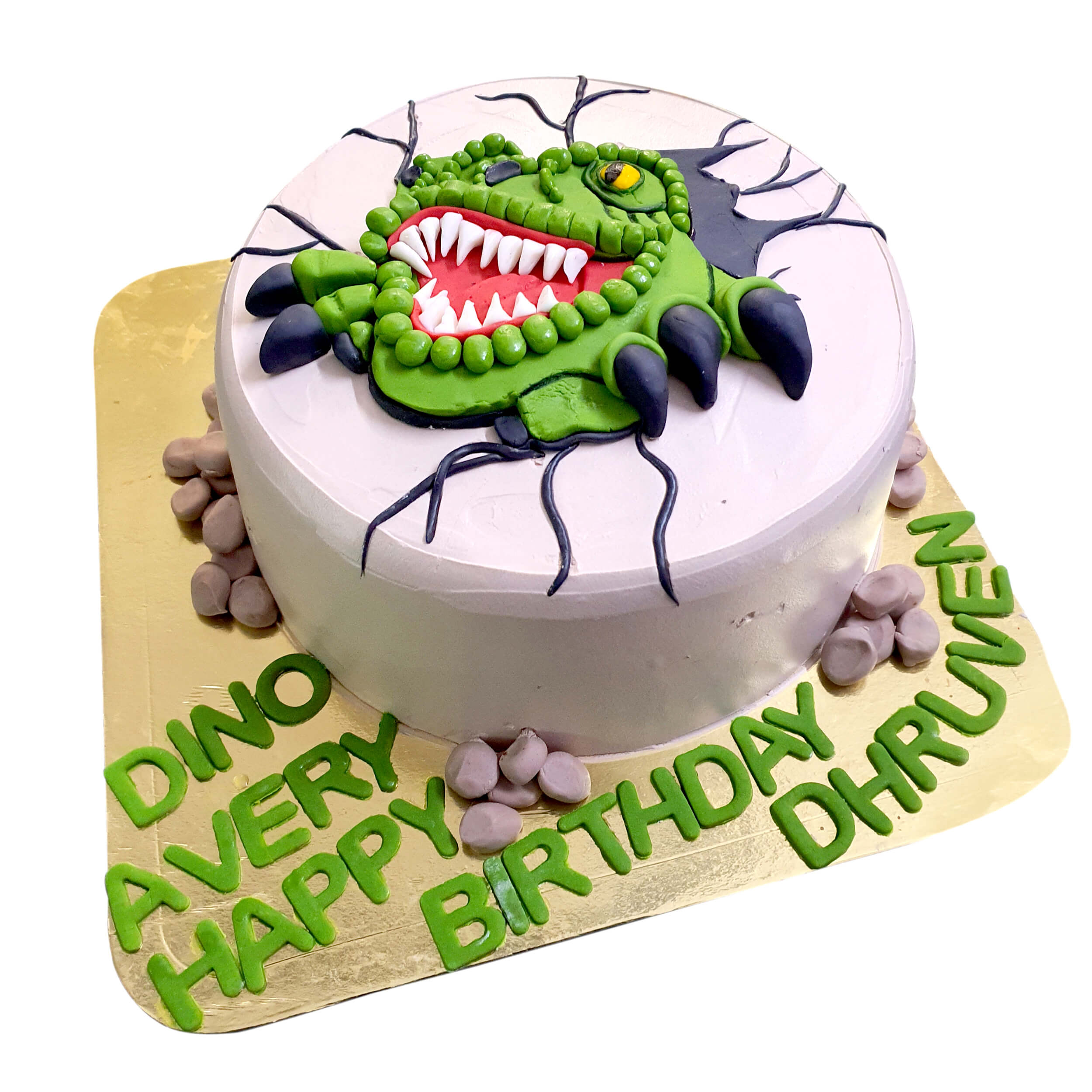 Dinosaur | Dinosaur cake, 3rd birthday cakes, Cream frosting